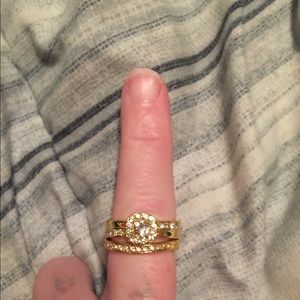 Stainless Steel Princess Cut Wedding Set